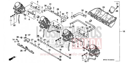 ENS. DE CARBURATEUR CBR600FM de 1991